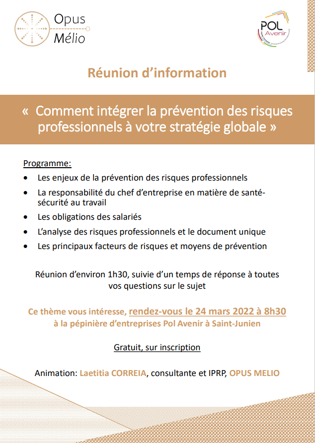 Intégrer la prévention des risques professionnels